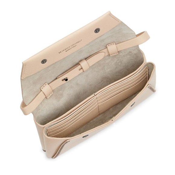 Brunello Cucinelli Leather Wallet-On-Strap Sand - Picture 3 of 16